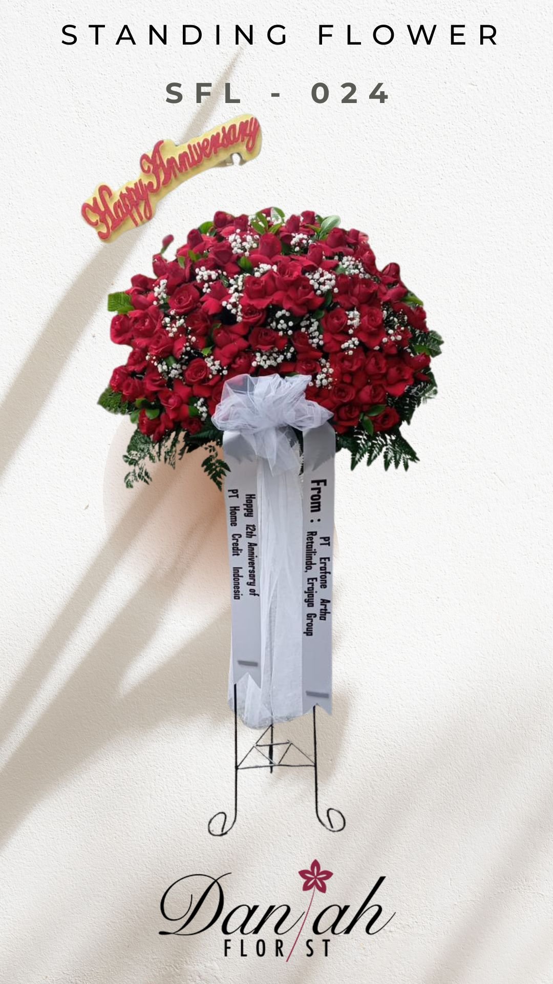 Standing Flower Selamat Sukses SFL-017 Red Gerbera Karawang