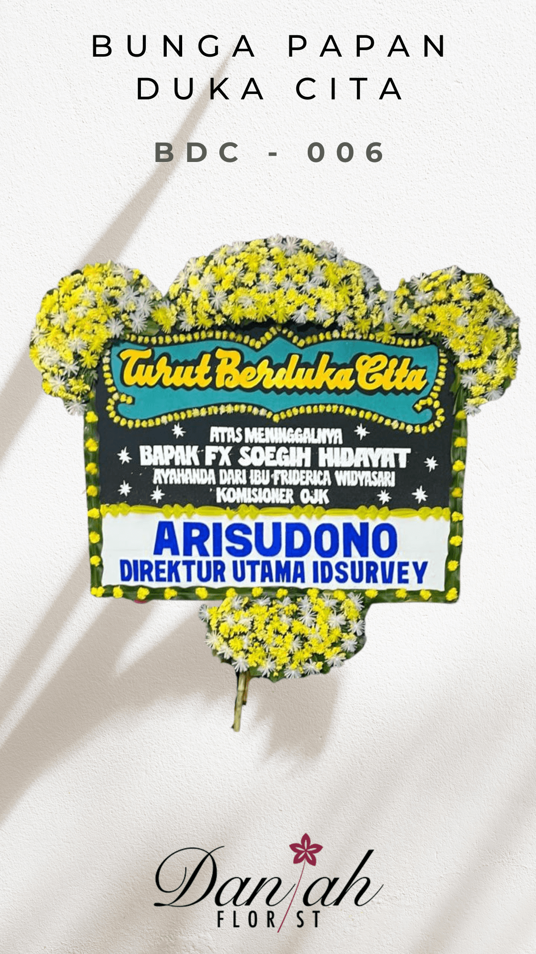 Bunga papan belasungkawa Karawang kode BDC-006 innalillahi