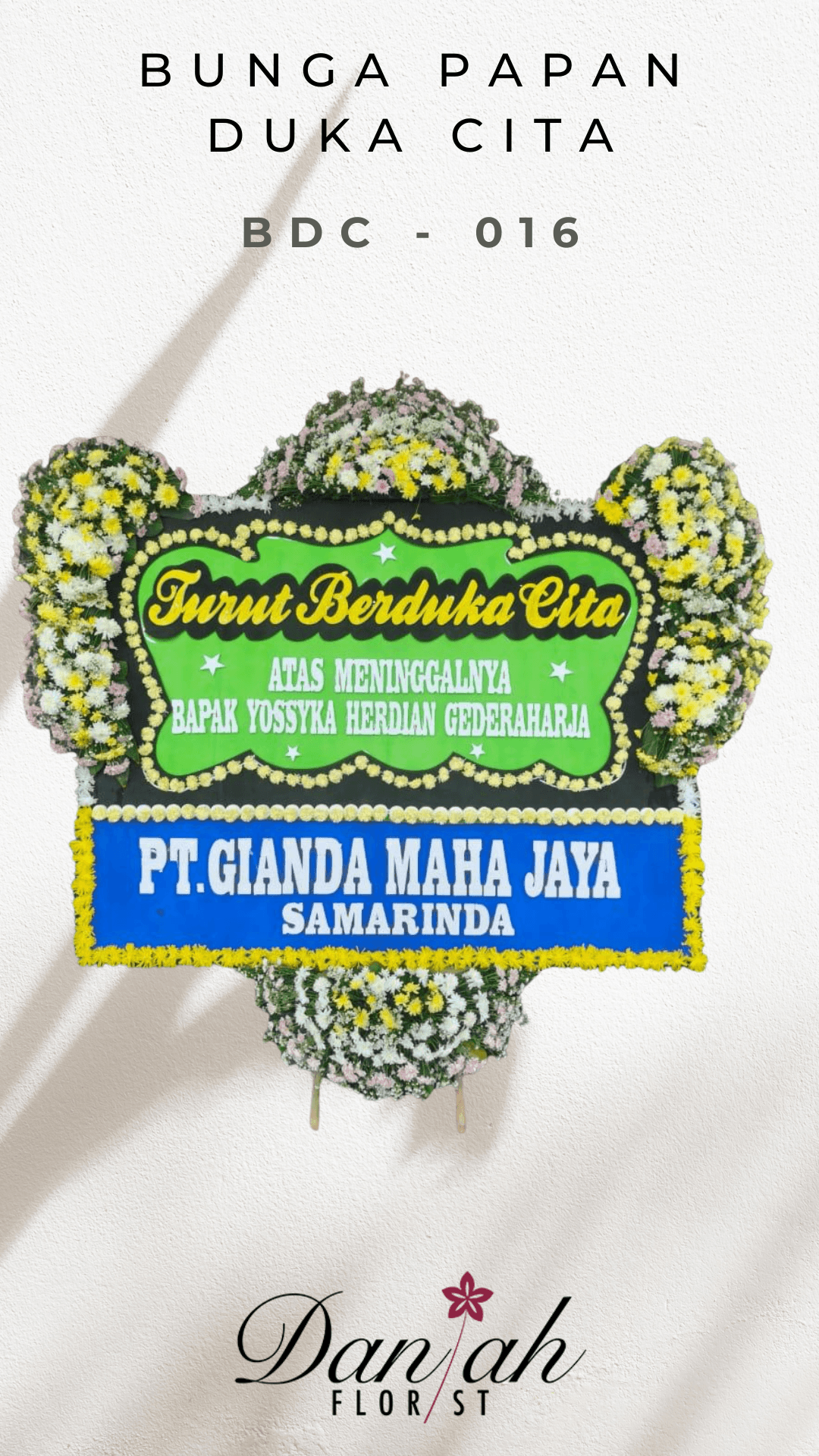 Bunga papan duka cita di Warung Bambu Karawang