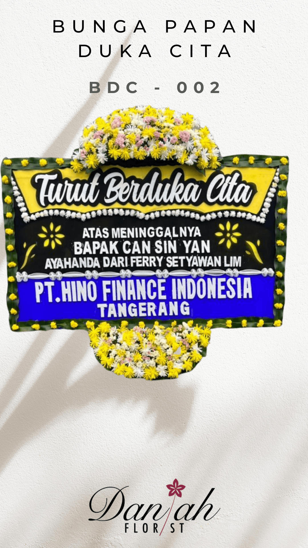 Papan bunga duka cita Karawang kode BDC-002 belasungkawa