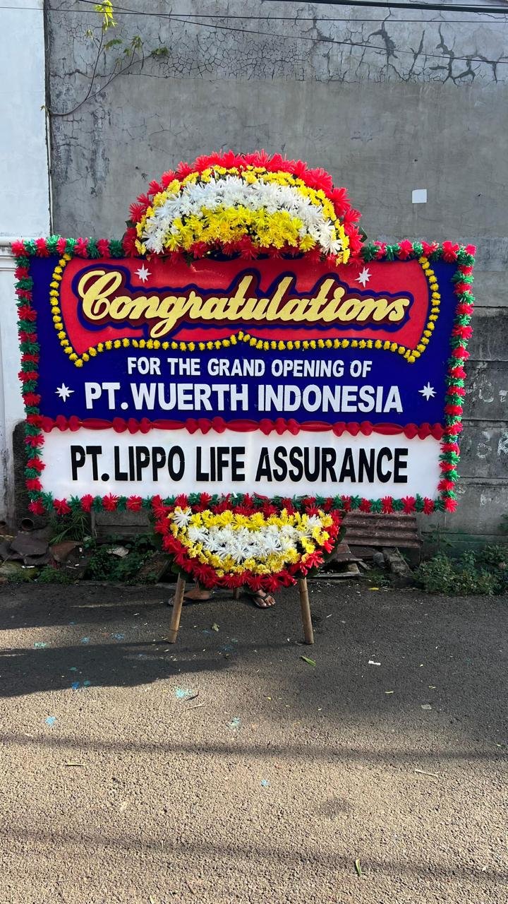 Bunga papan congratulations grand opening usaha Warung Bambu Karawang