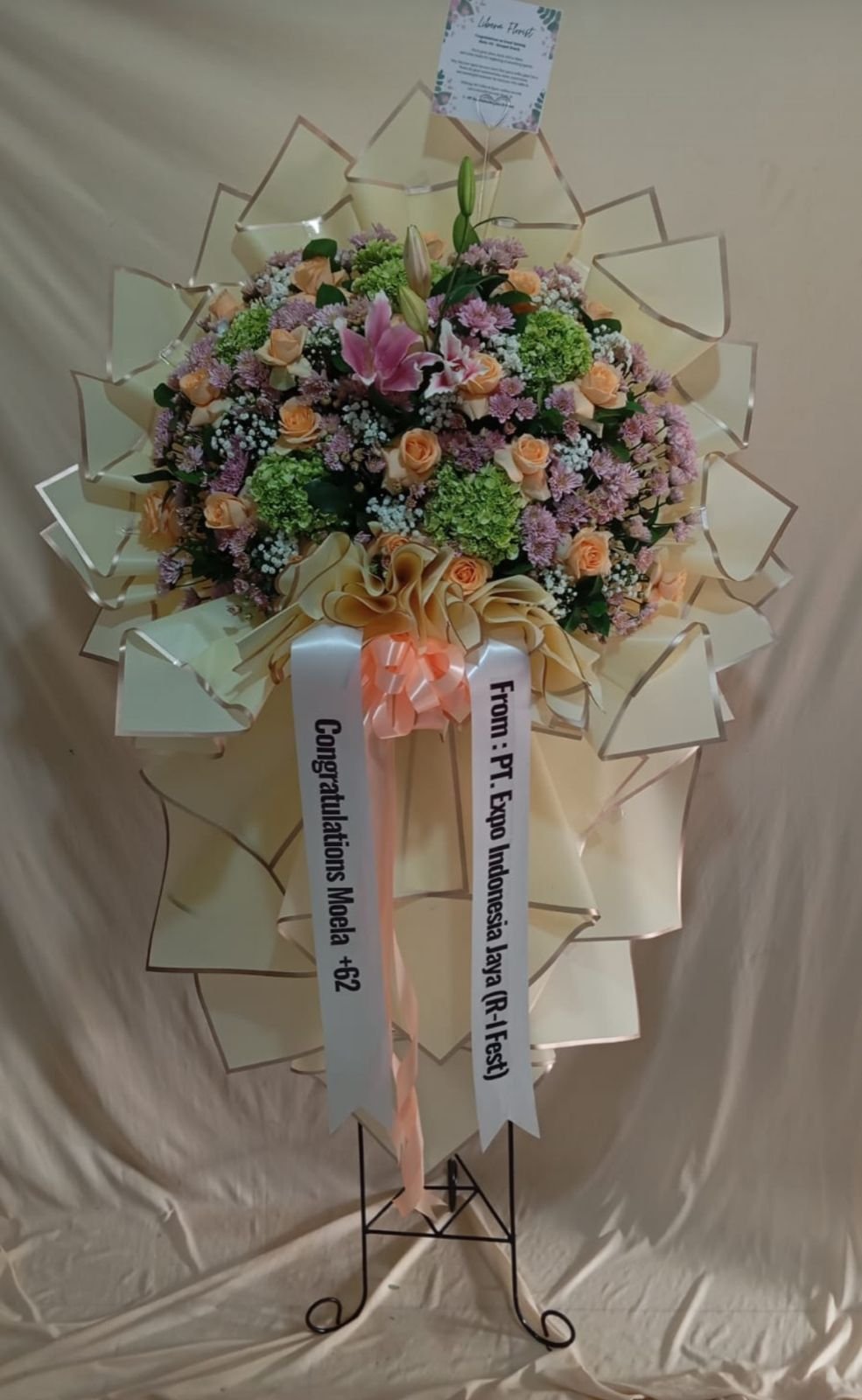 Standing flower congratulations bunga segar Warung Bambu Karawang